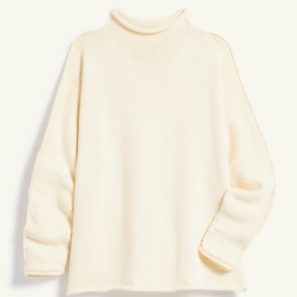 Frank & Eileen Monterey Rolled Funnel Neck Sweater in Cream - Picture 3 of 6